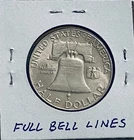 1949 Silver Franklin Half Dollar Choice BU w/FBL and nice Light Toning