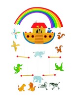 Mobile Arche Noah | 36 X 55 Cm, Holz, 14 Teile, Per StüCk | Goki | Spiel | Goki