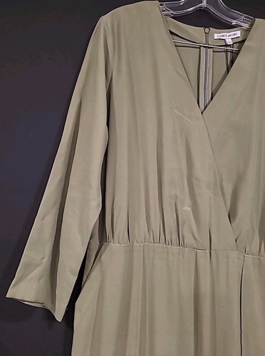 ELIZABETH AND JAMES WOMEN'S JUMPSUIT SIZE LARGE GREEN UTILITY TWILL FAUX WRAP NW - Picture 3 of 18
