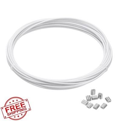PATIKIL 1/16'' x 16ft Wire Rope White
