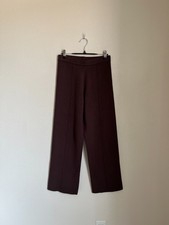 Zara Women's Knit Straight Leg Trousers in Espresso Brown Size SMALL