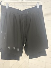 ASRV Mens Black Athletic Shorts Size M Drawst...