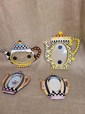 Delton Teapot Picture Frames Lot 4 Whimsical Tea Pot Mini Photo Frames