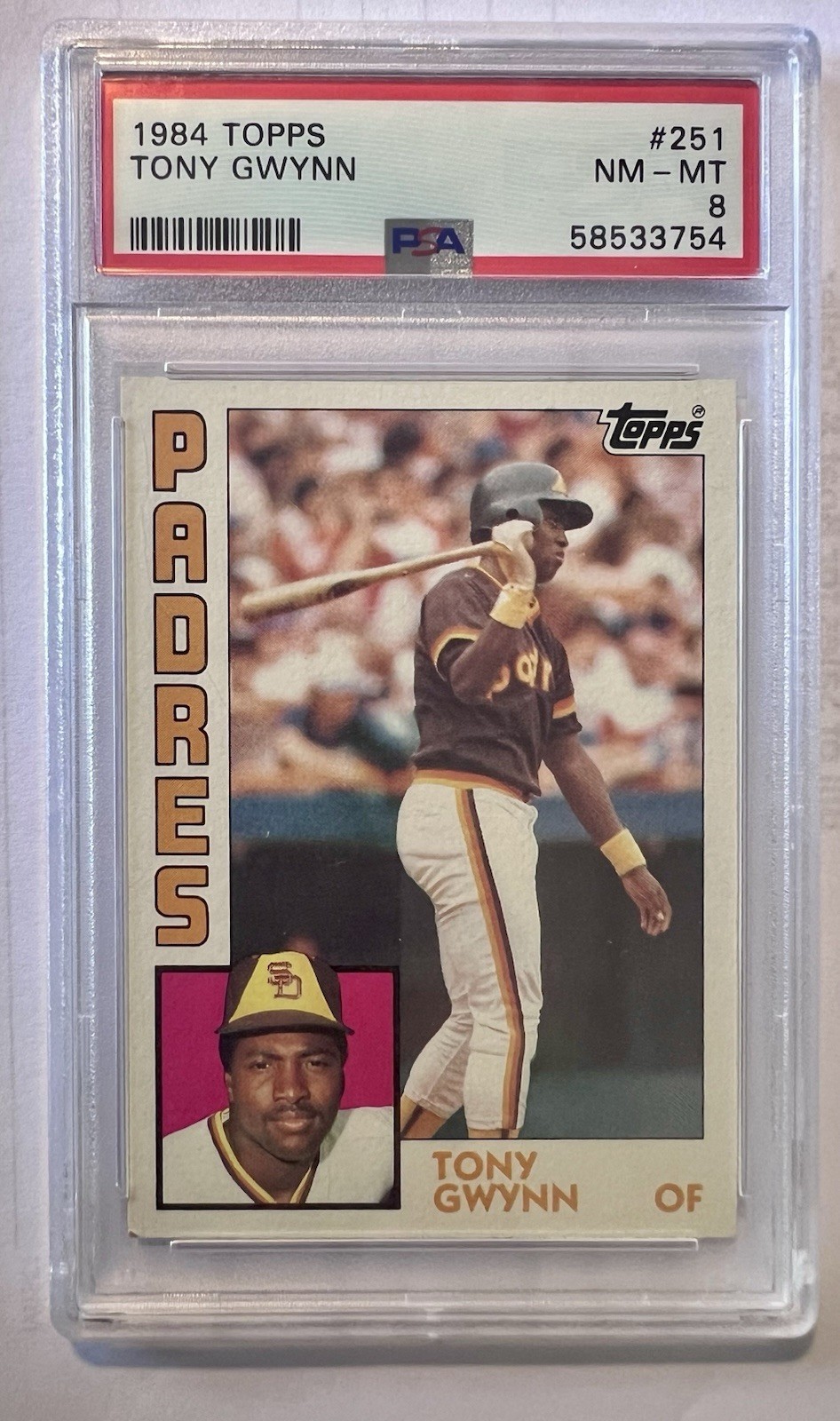 1984 TOPPS #251 - TONY GWYNN PADRES HOF  PSA 8