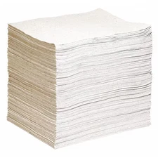 Spilltech Gpc100s Sorbent Pad, 24 Gal, 19 In X 15 In, Universal, Gray, 100 Pk