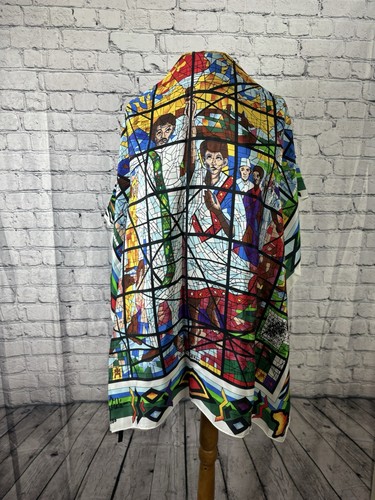 AFEWERK TEKLE 'THE TOTAL LIBERATION OF AFRICA' 1986 'STAINED GLASS' SILK SCARF - Picture 14 of 15