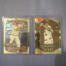 2025 Bowman Chrome JJ Wetherholt 1st Prospect + Refractor VIP Insert Cardinals 