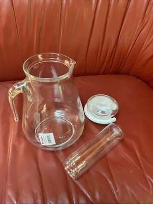 Lemonade Clear Glass Pitcher  Made ITALY With Sticker And Original Box New.