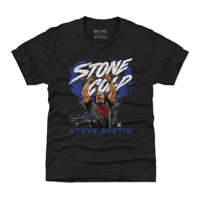 Stone Cold Steve Austin Youth Pose Graphic Wrestling T-Shirt Heather Black