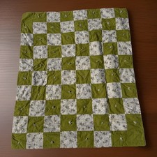 Green And Floral Vintage Quilt 48 x39  Baby L...