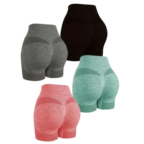 Pantalones Cortos de Yoga Cintura Alta para Mujeres Levantamiento de Glúteos Correr Fitness Gimnasio Melocotón Entrenamiento - Imagen 1 de 24
