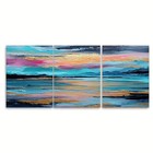3pcs Vibrant Coastal Landscape Artwork Metal Print Ready to Hang Art