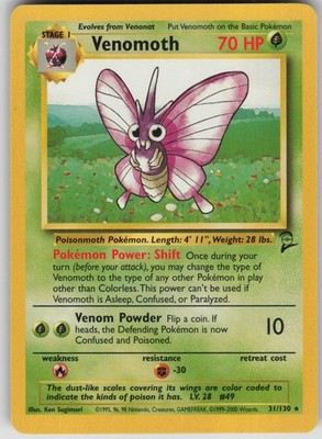 Pokemon TCG Venomoth Rare Base Set 2 031/130