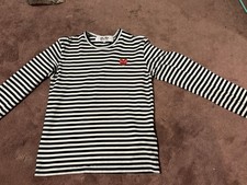 CDG play stripped long sleeve shirt small