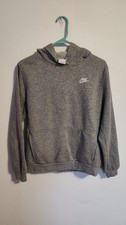 Nike Youth Gray Pullover Hoodie Sweatshirt Pocket Swoosh Logo XL