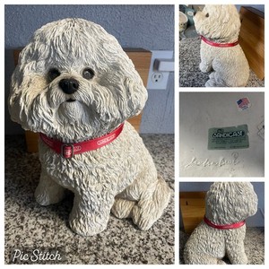 Vintage Beautiful Sandicast LIFE SIZE Bichon Frise Statue Figure Sandra Brue