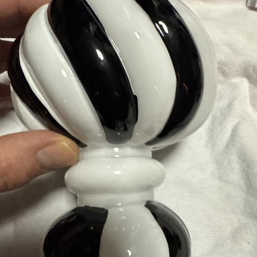 Robert Stanley Glass Christmas Ornament Finial 10” Black White Tag On It Damage - Bild 10 von 17