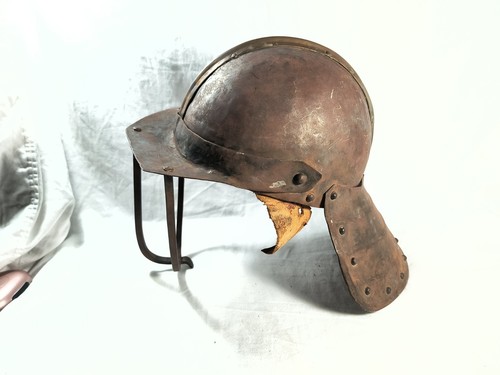 Vintage Military Lobster Tail Helmet Harquebusier English Style Movable Visor.