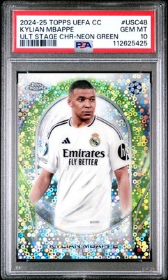 TOPPS UEFA CLUB COMPETITIONS ULTIMATE STAGE CHROME KYLIAN MBAPPE 112/199 PSA 10