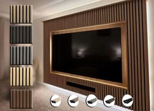 Acoustic Slatted Wall Panel Decorative Slat 3D Timber Oak Natural - 2400x600