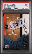 2005 UD UPDATE SPX SIGNATURES #135 JUSTIN VERLANDER 123/185 PSA 9 AUTO