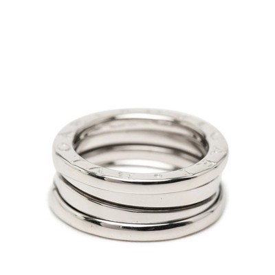 BVLGARI 18KWG White Gold Bzero1 Two-Band Ring for Women 5.5 GZl1fk6e