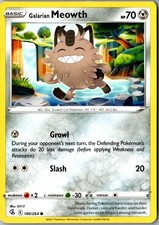 galarian meowth pokemon card value Buy Meowth Common | Fusion Strike main image 0