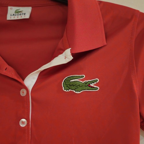 Lacoste Sports Red Polo Shirt Australian Open Tennis Womens Size 40/12 Like New - Picture 2 of 6