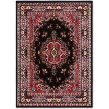 Home Dynamix Premium Sakarya Traditional Medallion Area Rug, Black/Red, 21"x35"