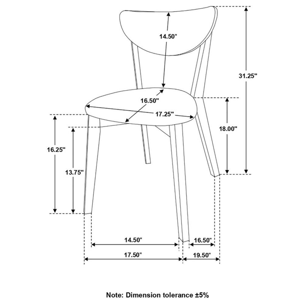 Coaster Malone Dining Side Chair in Black and Dark Walnut (Set of 2)