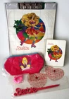 RARE VINTAGE 80's BARBIE LOT FOLDER PENCIL CASE PEN NOTEBOOK HAIR ORNAMENT NEW !