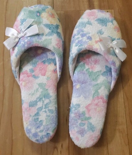 Pantofole retrò RG BARRY Corp taglia 6,5-7,5 floreali multicolore punta aperta - Foto 2 di 4