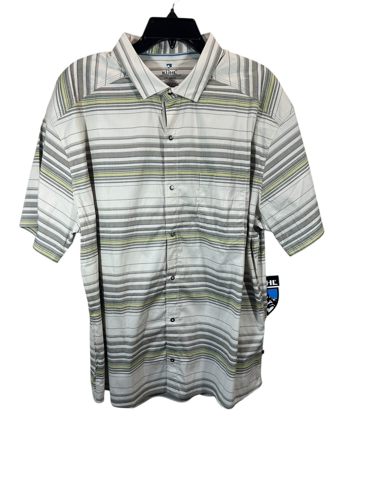 Kuhl Intriguer Snap Button Shirt in Striped Beige Size XXL New With Tags