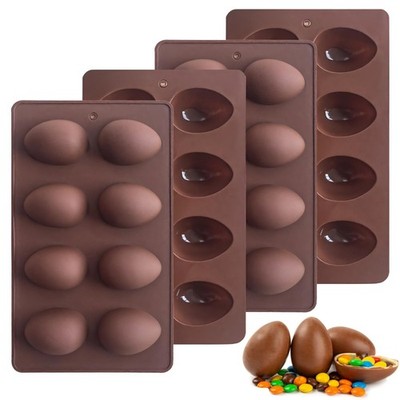 4 Pcs Silicone Egg Molds, Easter Chocolate Molds, Egg Shape Mold for Cake, Je...