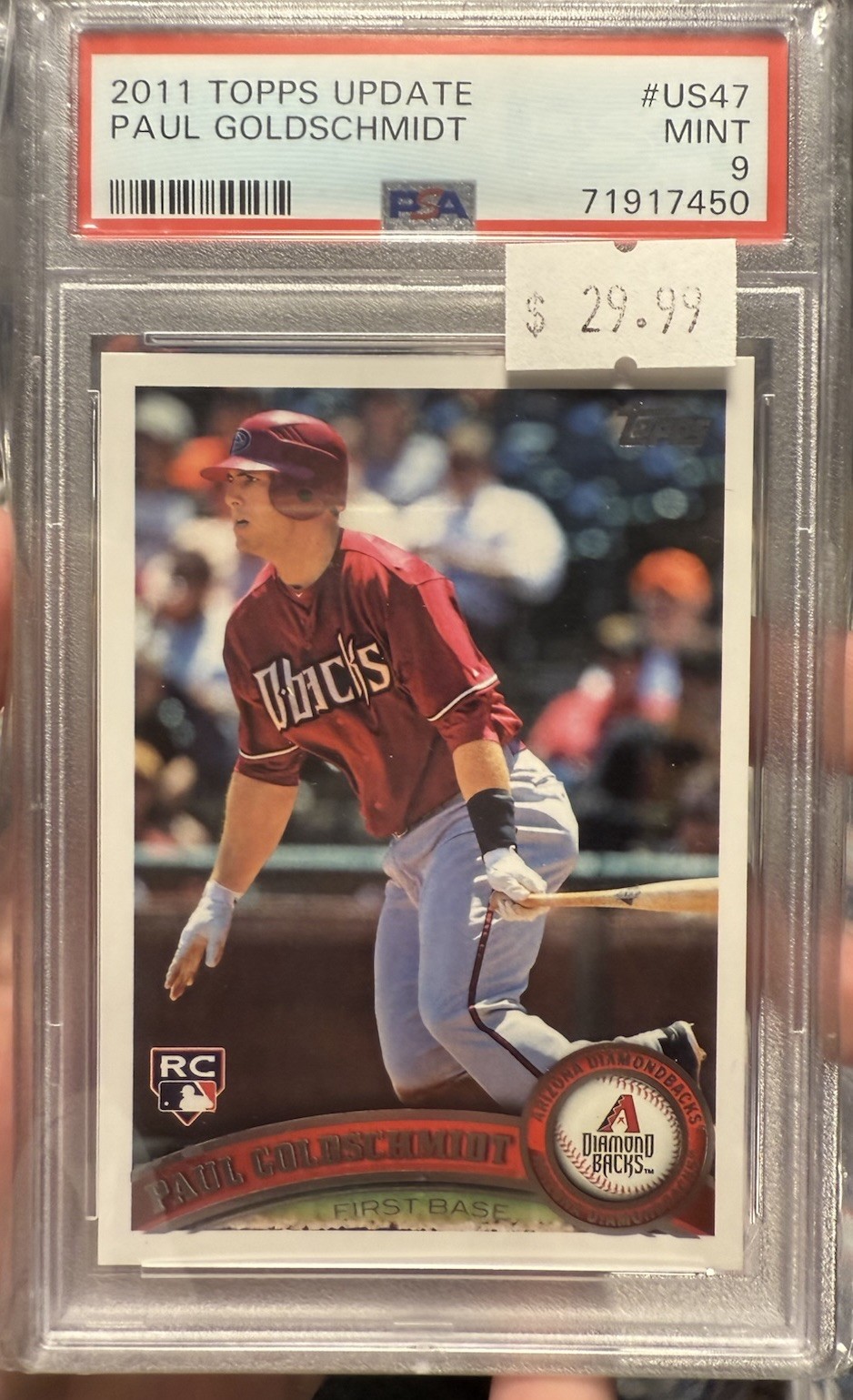 2011 Topps Update Series - Paul Goldschmidt #US47 (RC) PSA 9