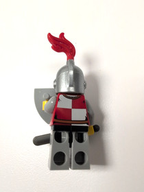LEGO Kingdoms Lion Knight Minifig Helmet Fixed Grille Brown Beard, sword, shield