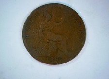 United Kingdom 1887 1 Farthing Victoria  Bun Head  Farthing Coin