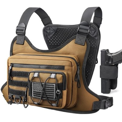 Chaleco Tactico De Pecho Con Funda Para Deporte Y Senderismo De Lujo Pro