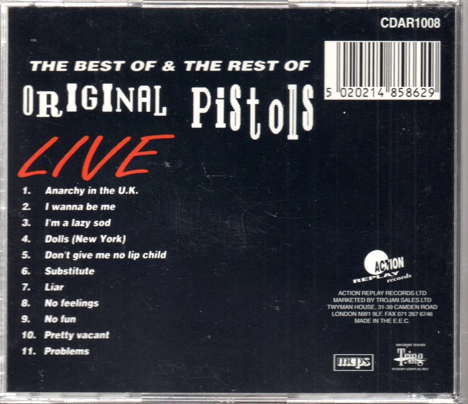 Sex Pistols Best of & the Rest of - Original Pistols Live CD UK Action Replay - Image 3 of 3