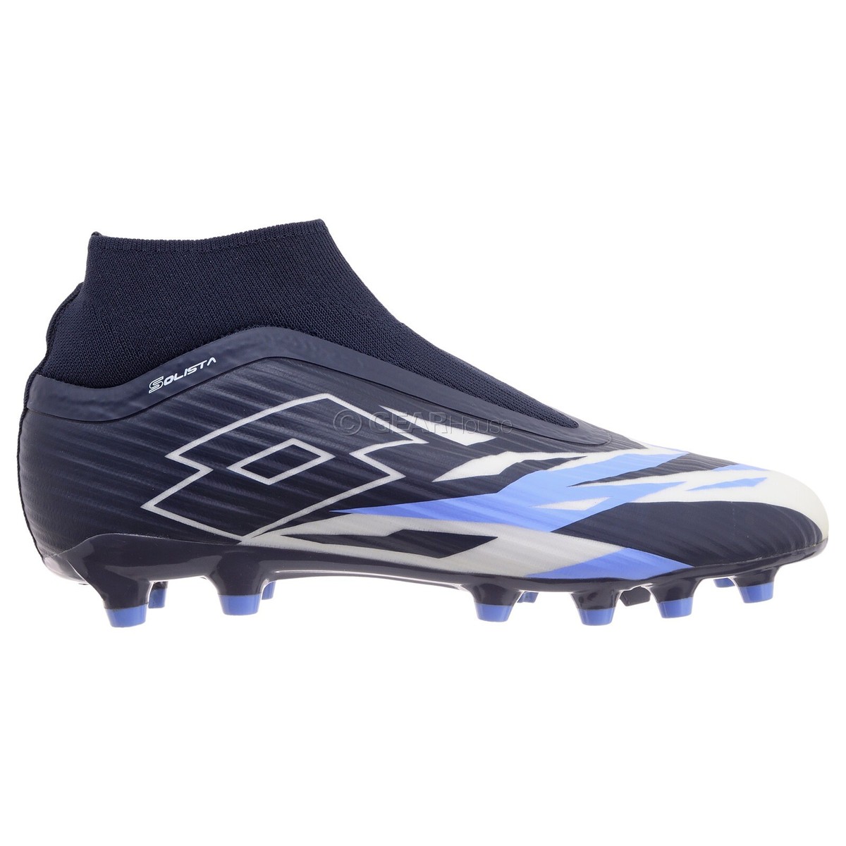 LOTTO Solista 300 VI Gravity FG Mens Laceless Soccer Cleats, Blue