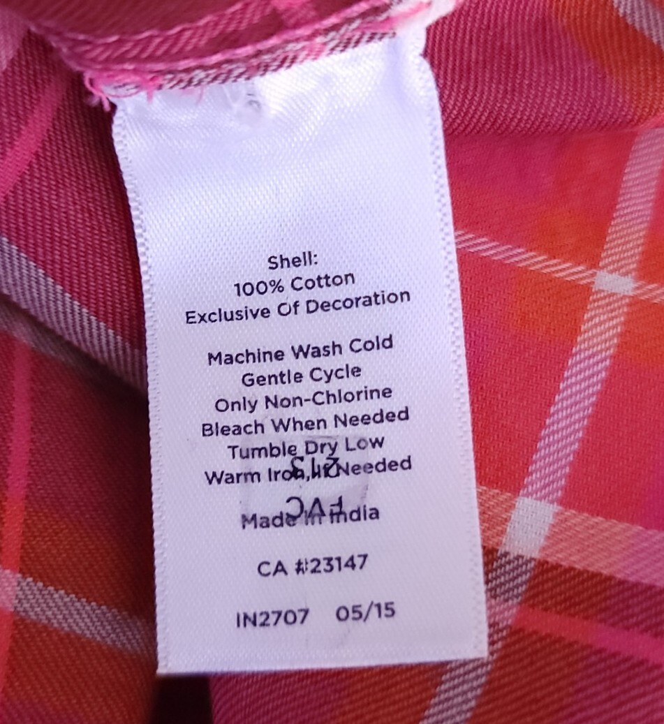 Talbots 2X Maroon Pink Orange Plaid Button Roll T… - image 8