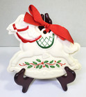 Lenox Holiday Rocking Horse Cookie Press Mold Ornament Holly Berry Christmas