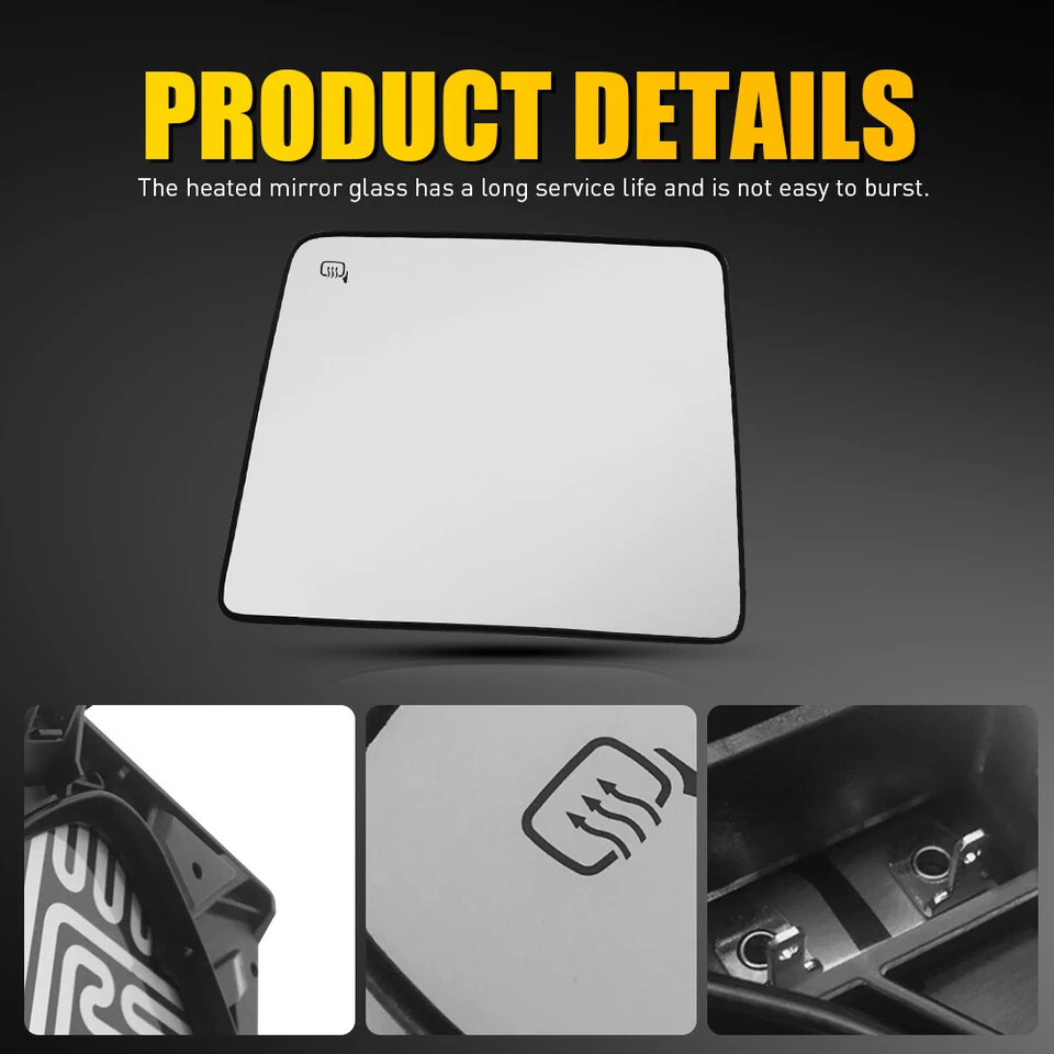 Espejo de vidrio térmico lado del conductor LH para 08-16 Ford Super Duty F250 F350 F450 F550 Foto 3 de 4