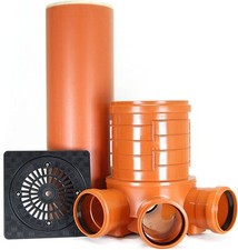 KG Schacht DN300 Komplett SET 1,24m KG Rohr Kanal Entwässerung Regendeckel