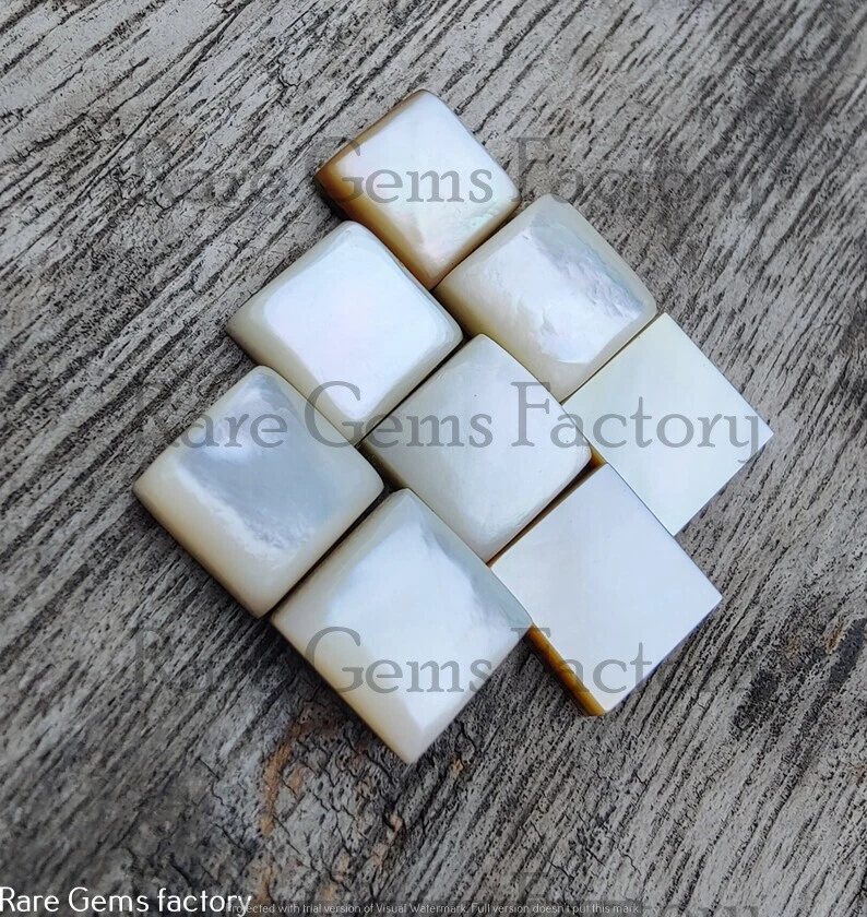 Cabochão natural formato quadrado madrepérola, pedra preciosa solta traseira plana 5mm-15mm - Imagem 2 de 4