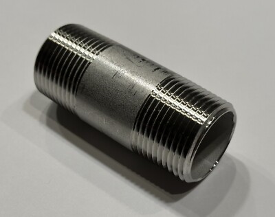 Pack of 5 - 1'' x 1'' Male NPT Nipple Fitting Stainless Steel 316 3'' Long