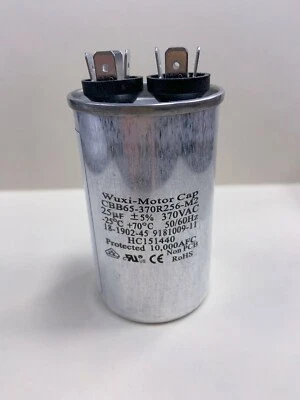 MOTOR CAPACITORS, INC. CBB65-370R256-M2 25 uF 370 VAC Motor Capacitor 9181009-11 HC151440 FAST SHIP!!