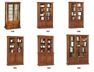 Mar.c.a. Design Vetrina Cristalliera Arte Povera Noce Scuro Massello