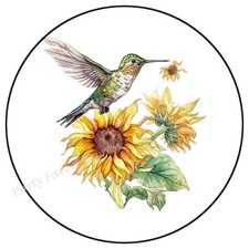 HUMMINGBIRD WITH SUNFLOWER ENVELOPE SEALS LABELS STICKERS PARTY FAVORS