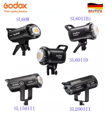 Godox SL60W/SL60IID/SL60IIBi/SL100D/SL100Bi/SL150III/SL200III LED-Videoleuchte